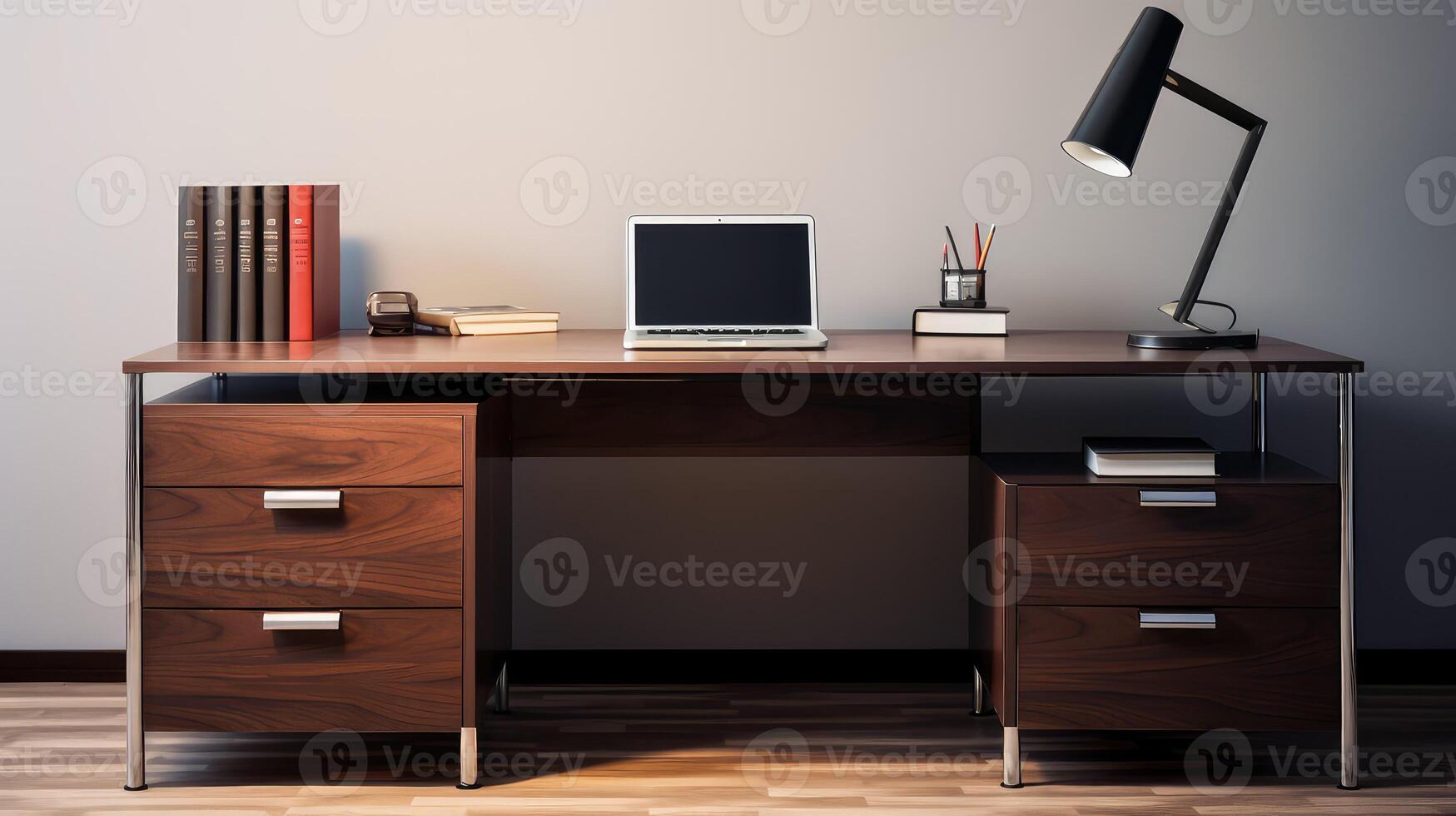modern desk with drawers photo