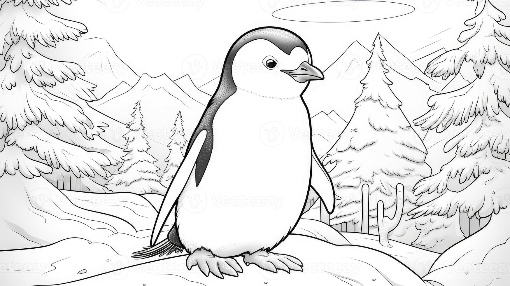 snow winter animals coloring book photo