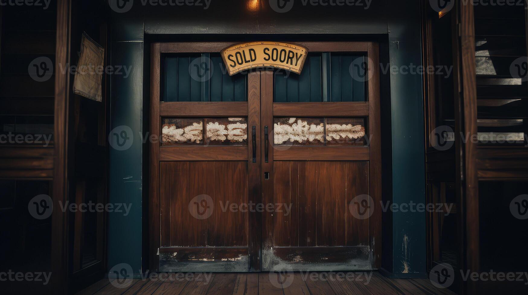 rustic closed door sign photo