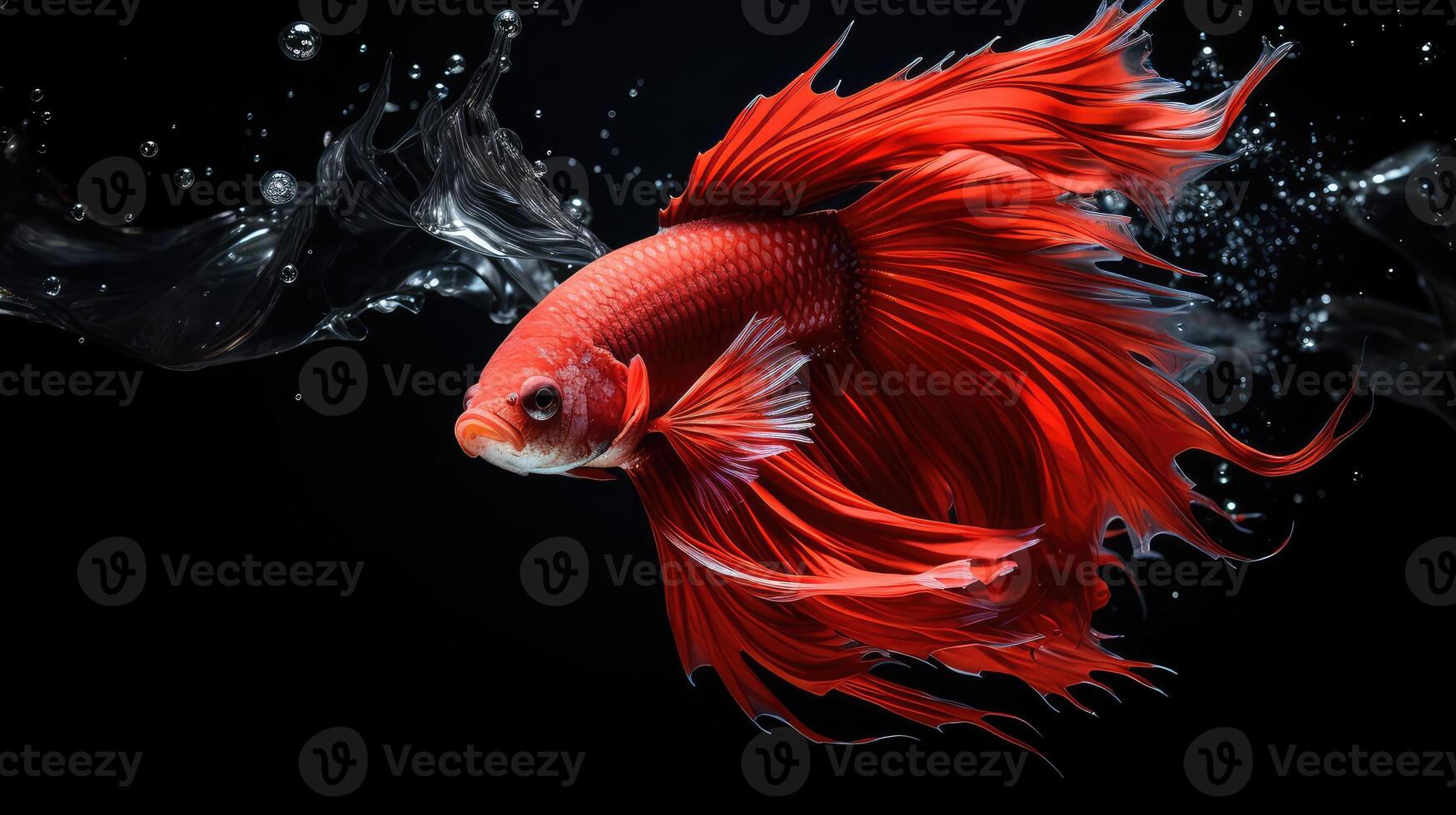 water red beta fish photo