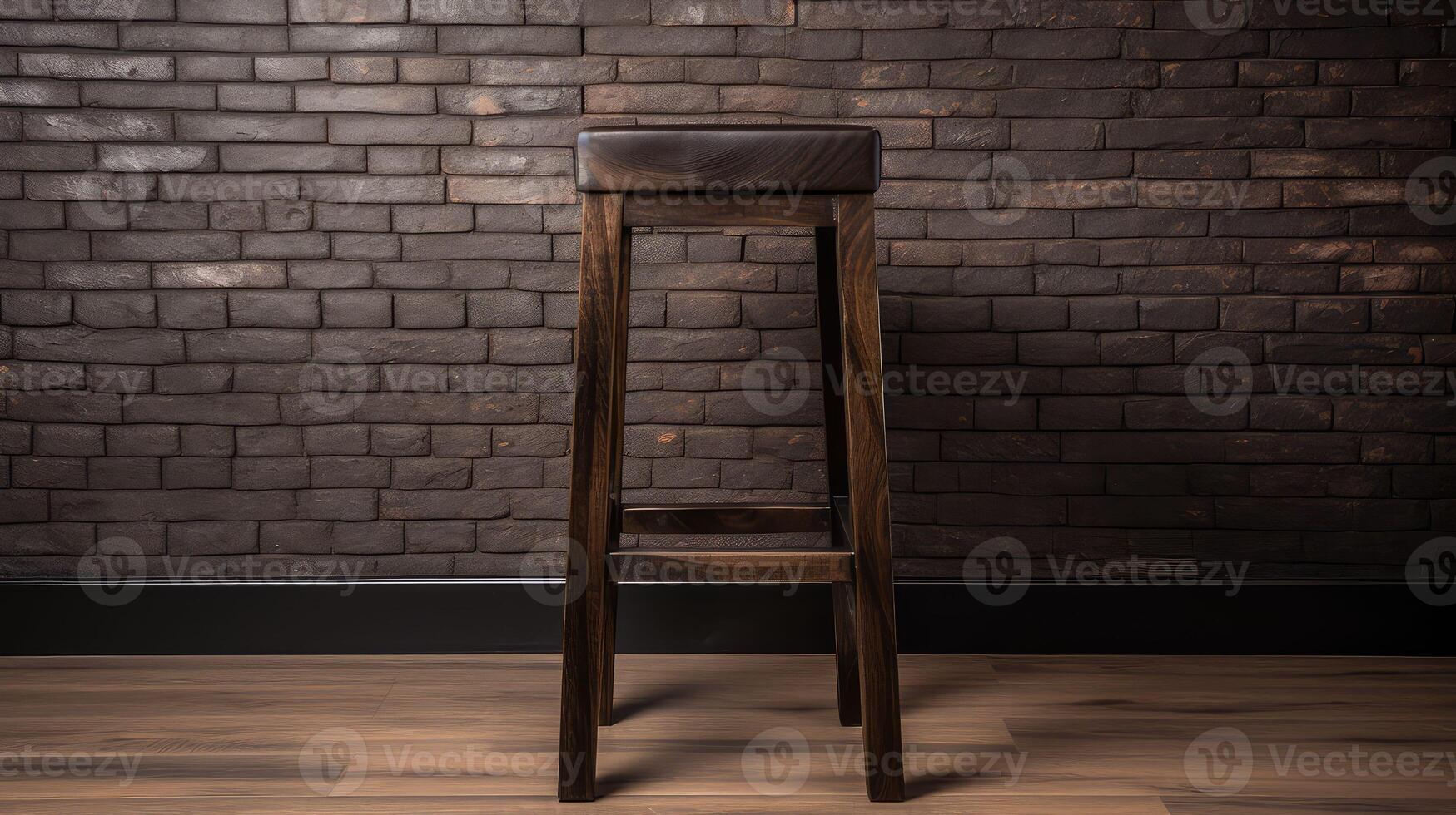 en wood bar stool photo