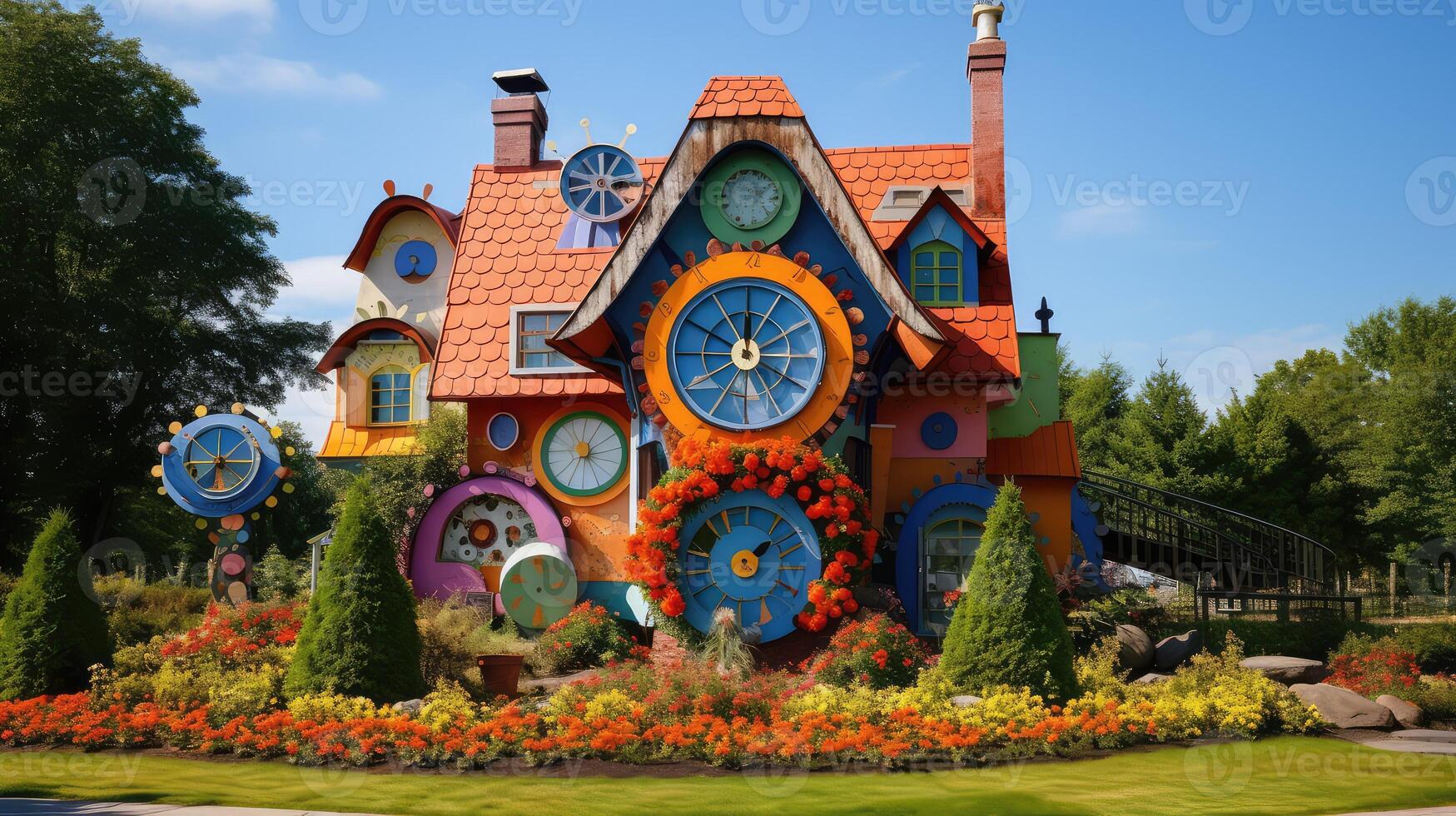 vibrant clock house photo