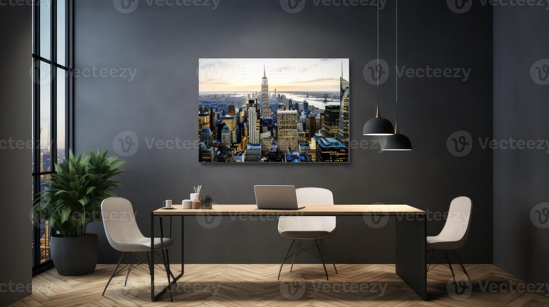black canvas wall mockup photo