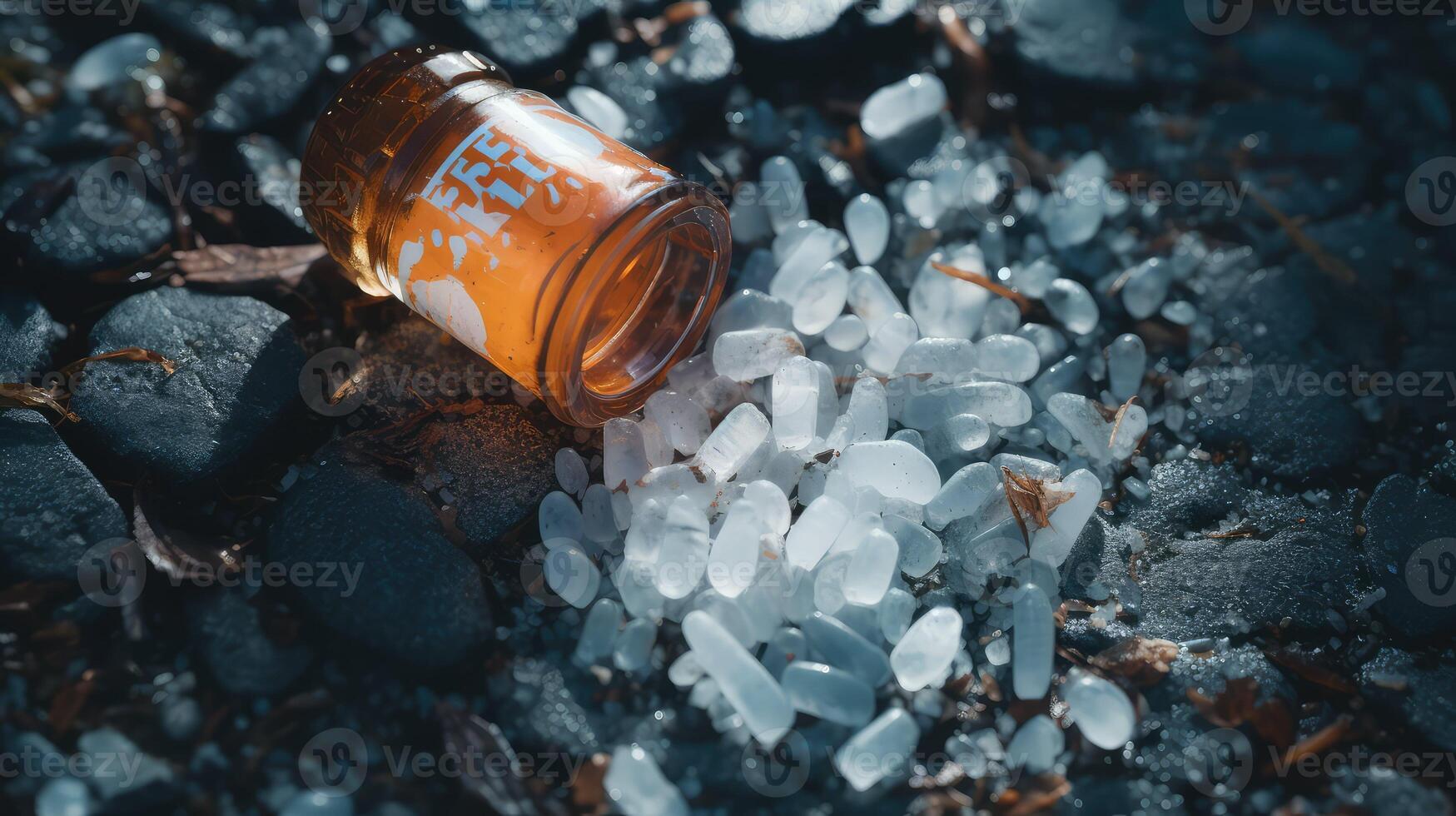 glass broken pill bottle photo
