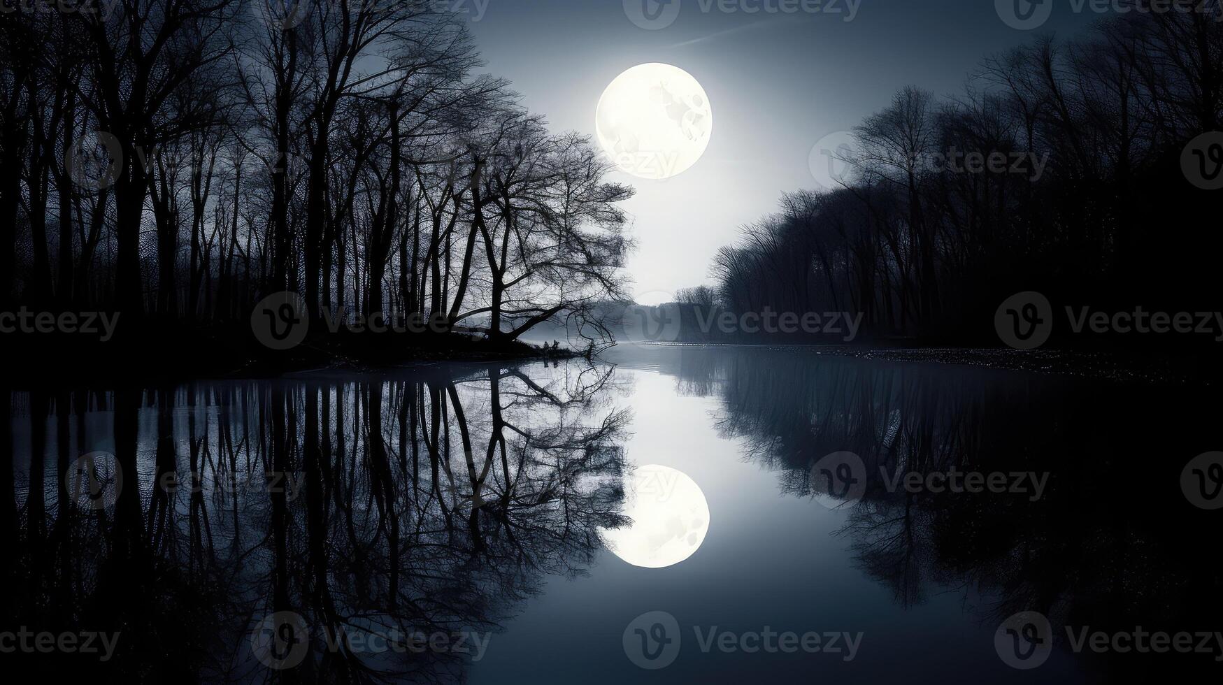 reflection white moon photo