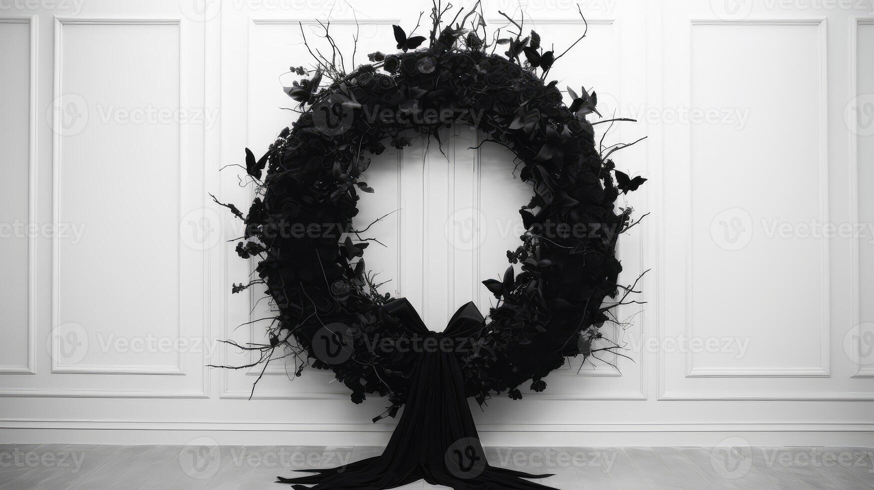 silk black wreath photo