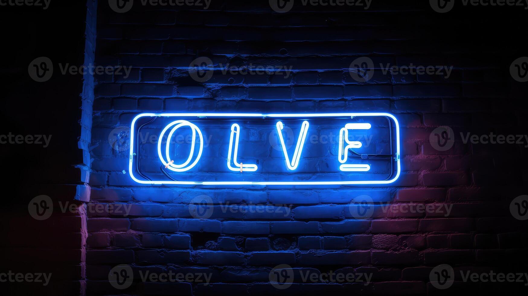 cursive blue neon lights photo