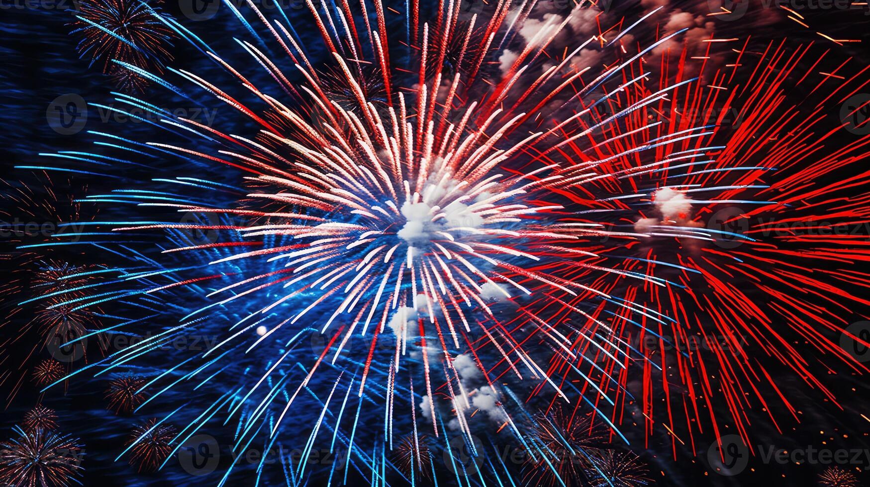patterns red white and blue fireworks photo