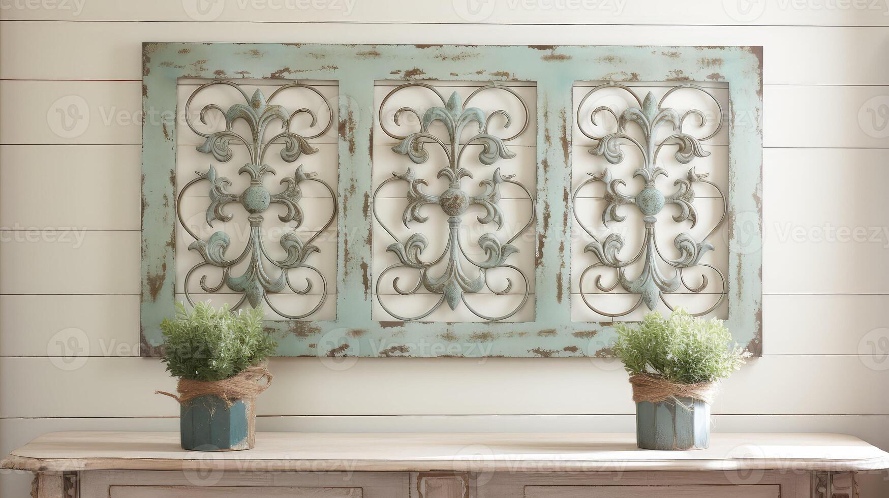 greens vintage metal panels photo