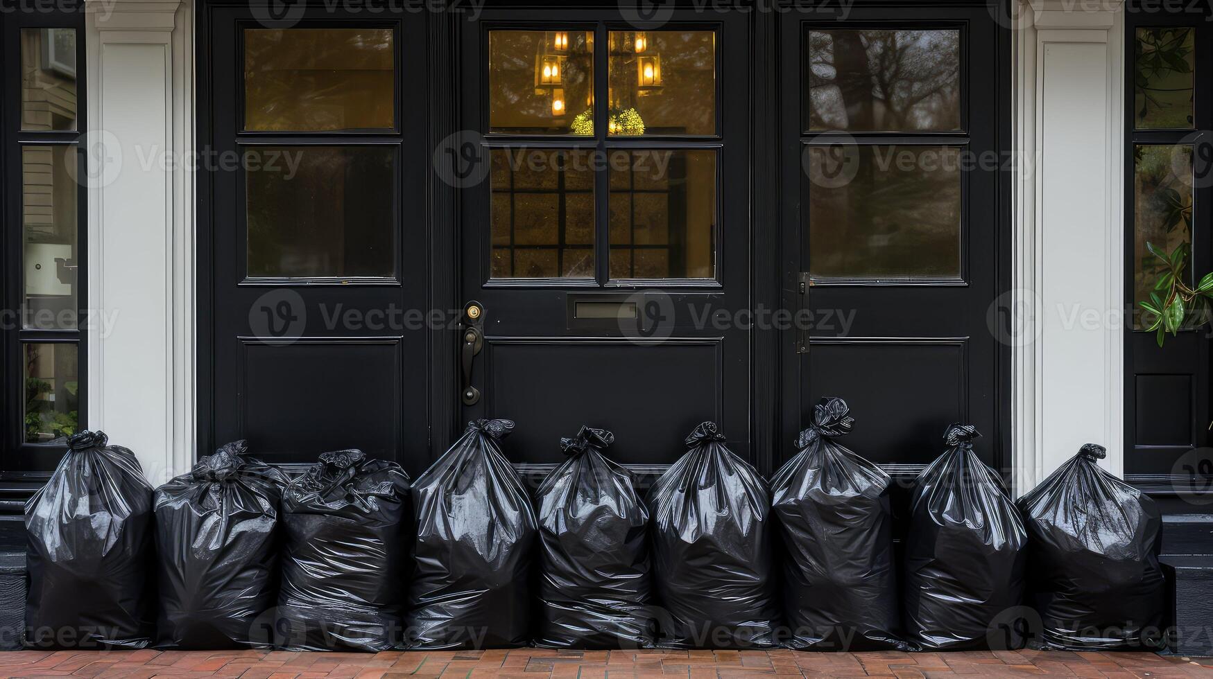 disposal black garbage bag photo