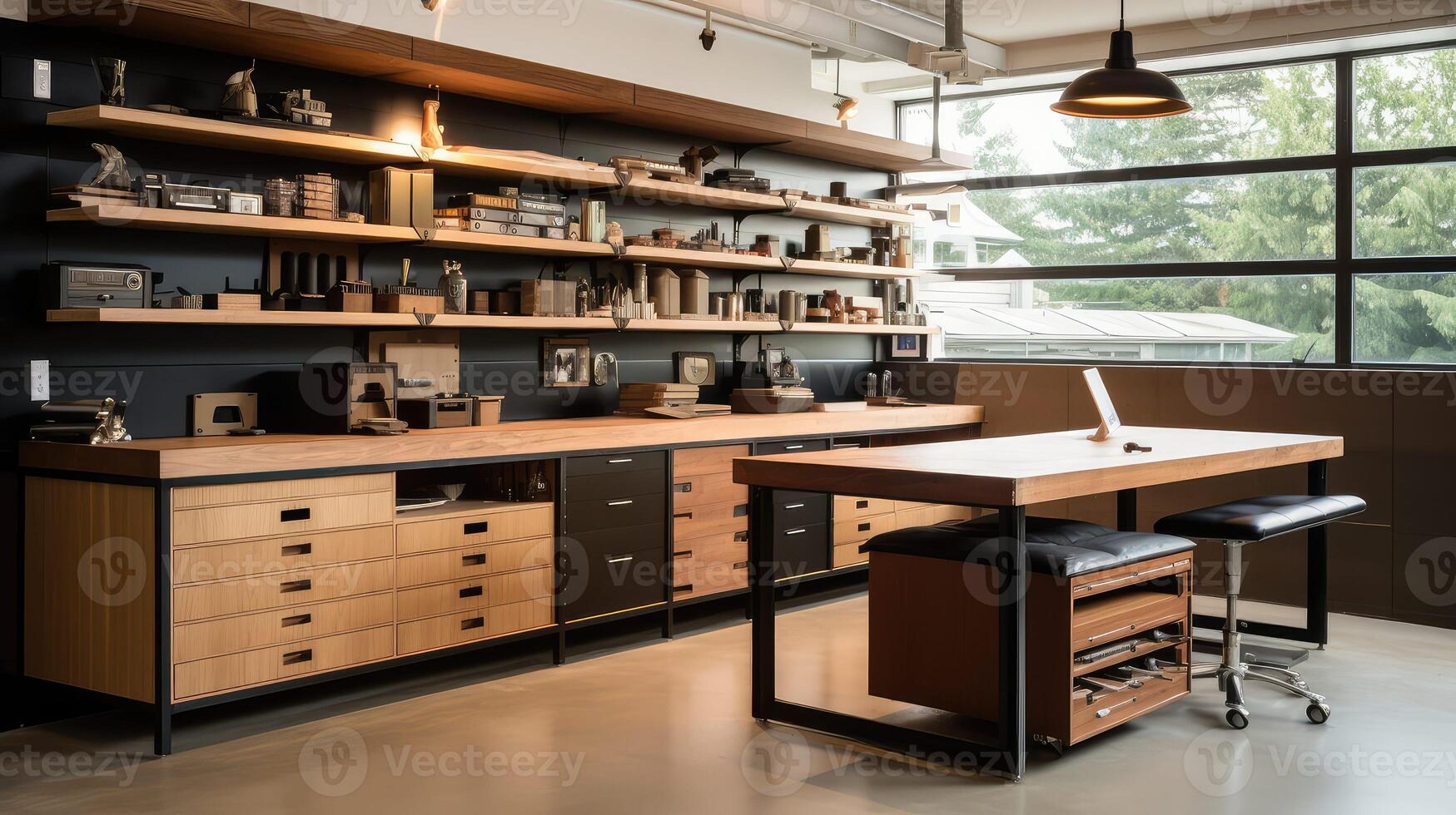 metal wood workbench photo