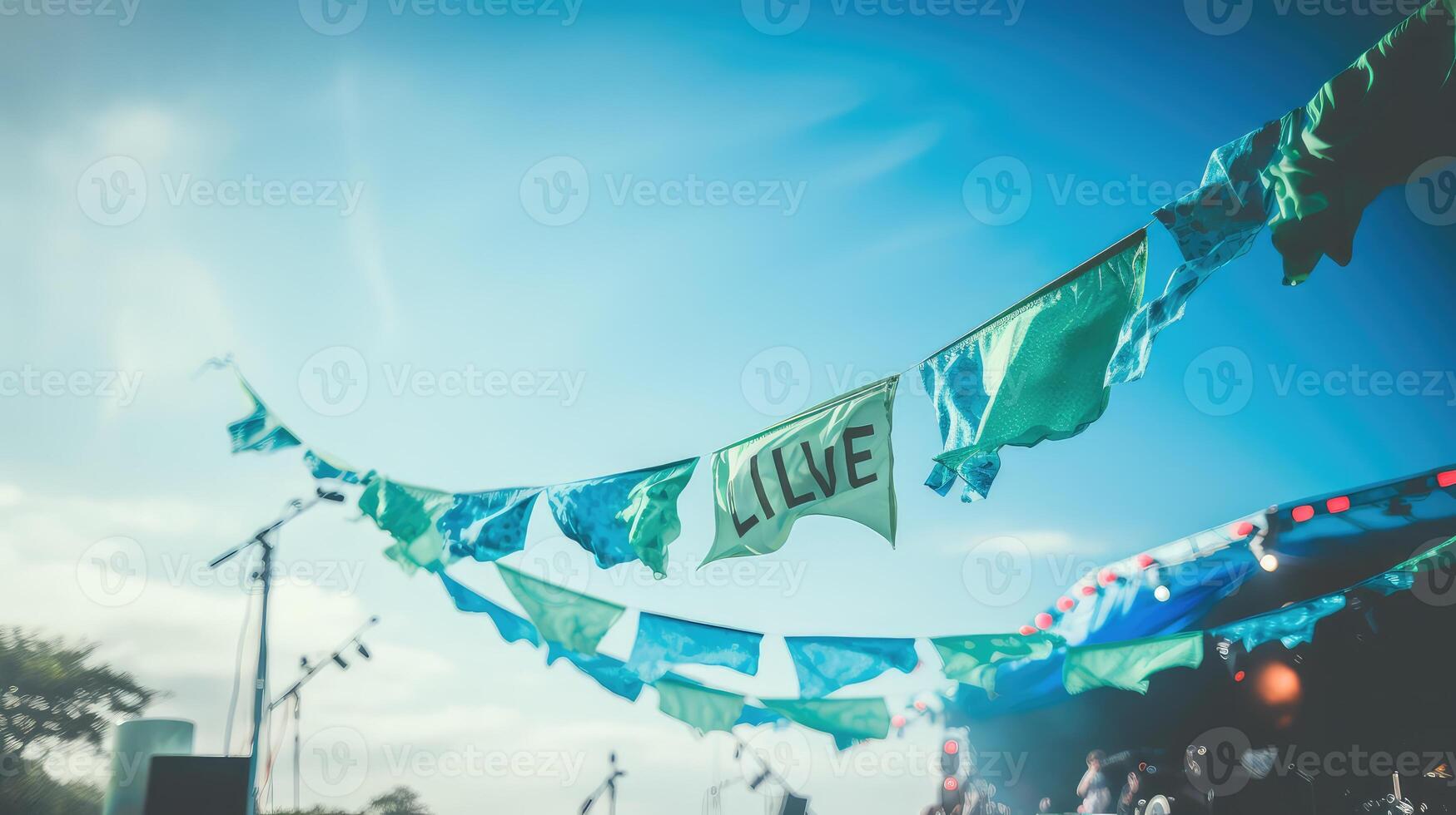 festival blue and green banner photo