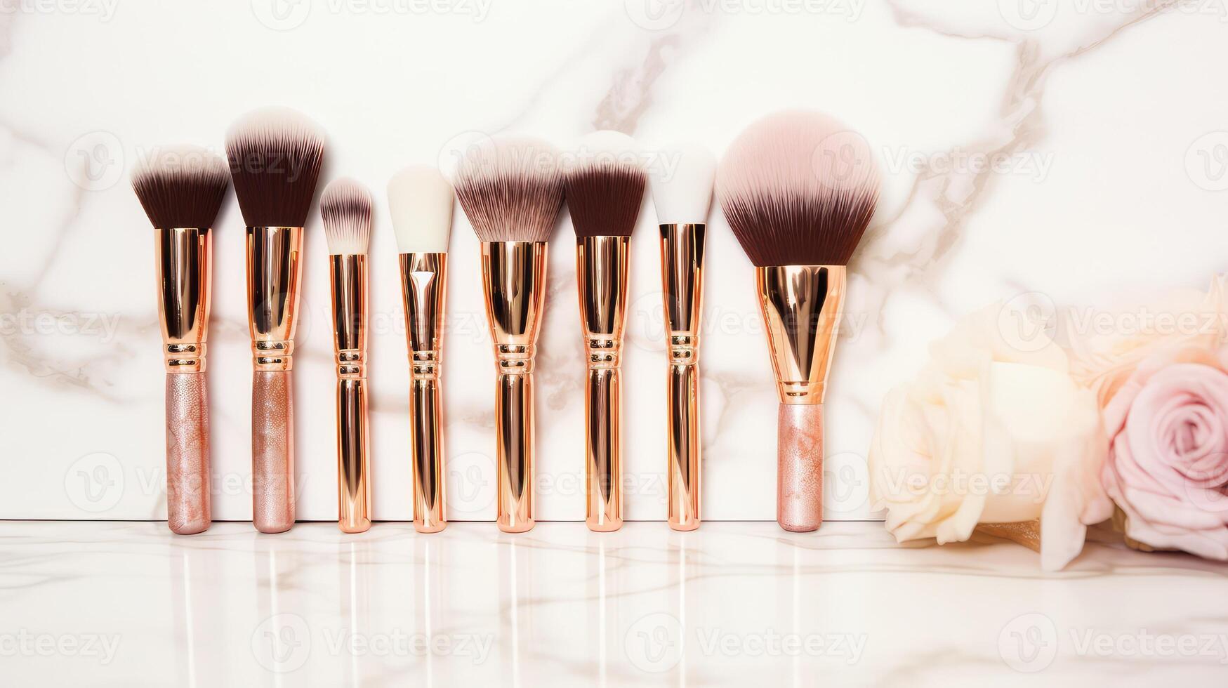 brushes rose gold effect photo