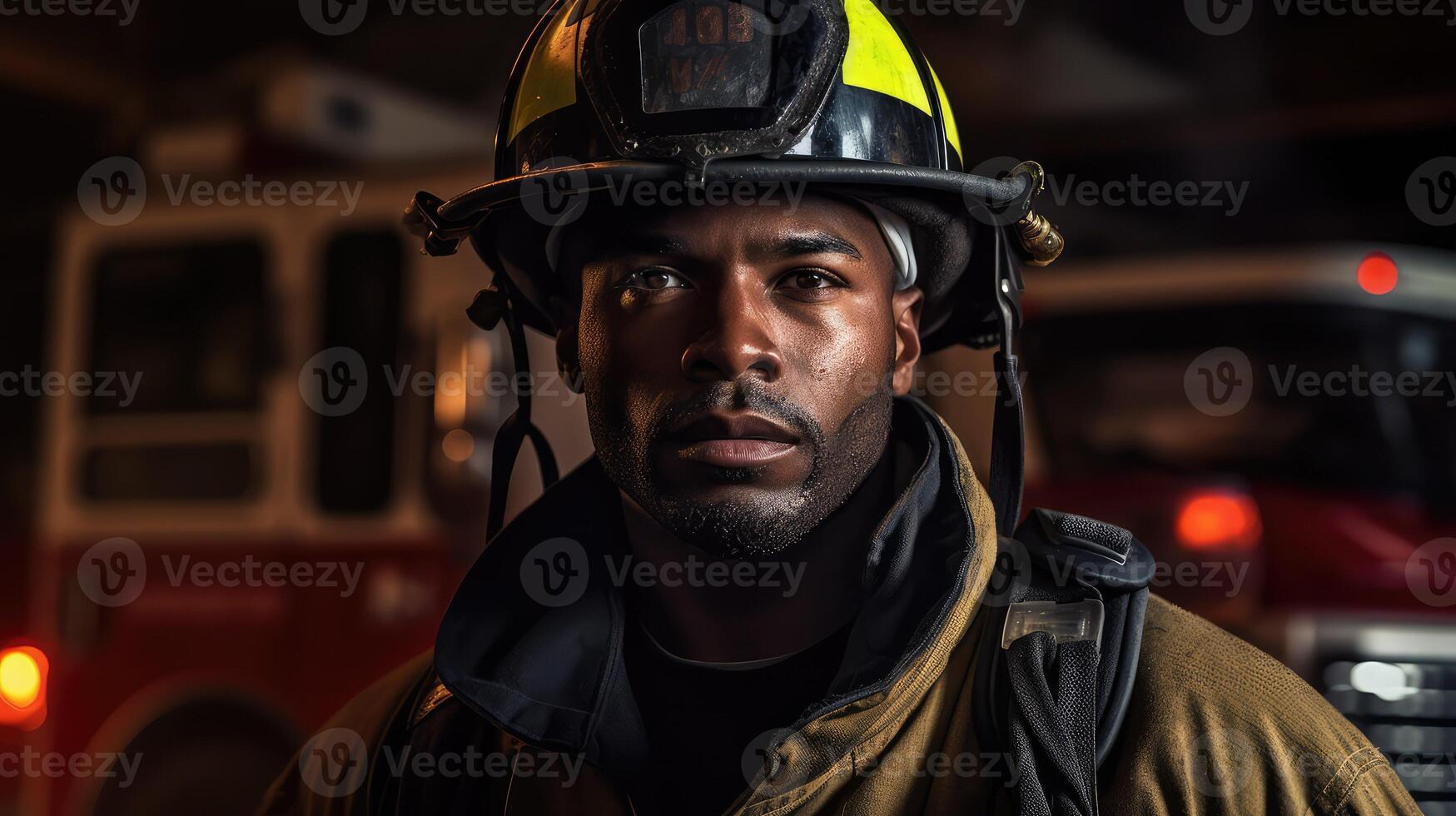 hero black fire fighter photo