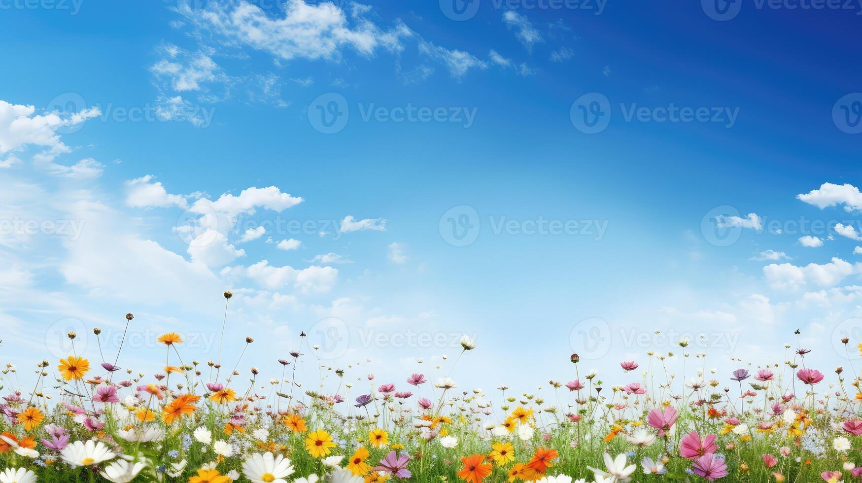 field blue sky with horizon photo