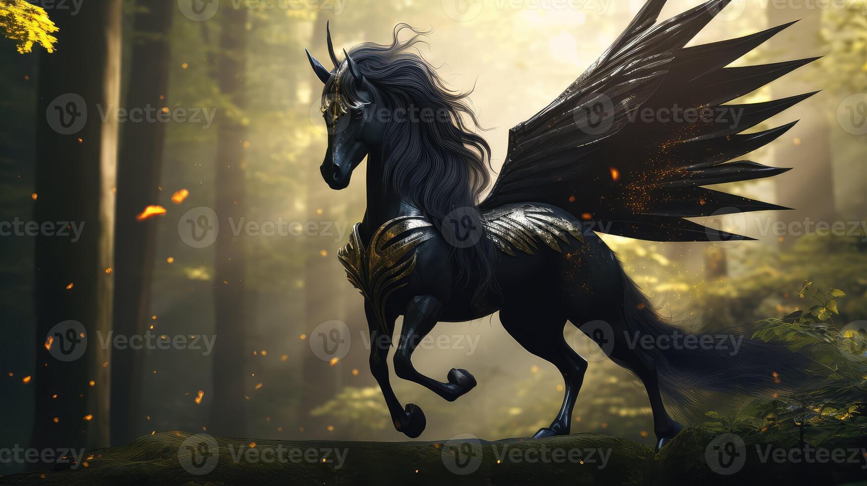 forest black unicorn photo