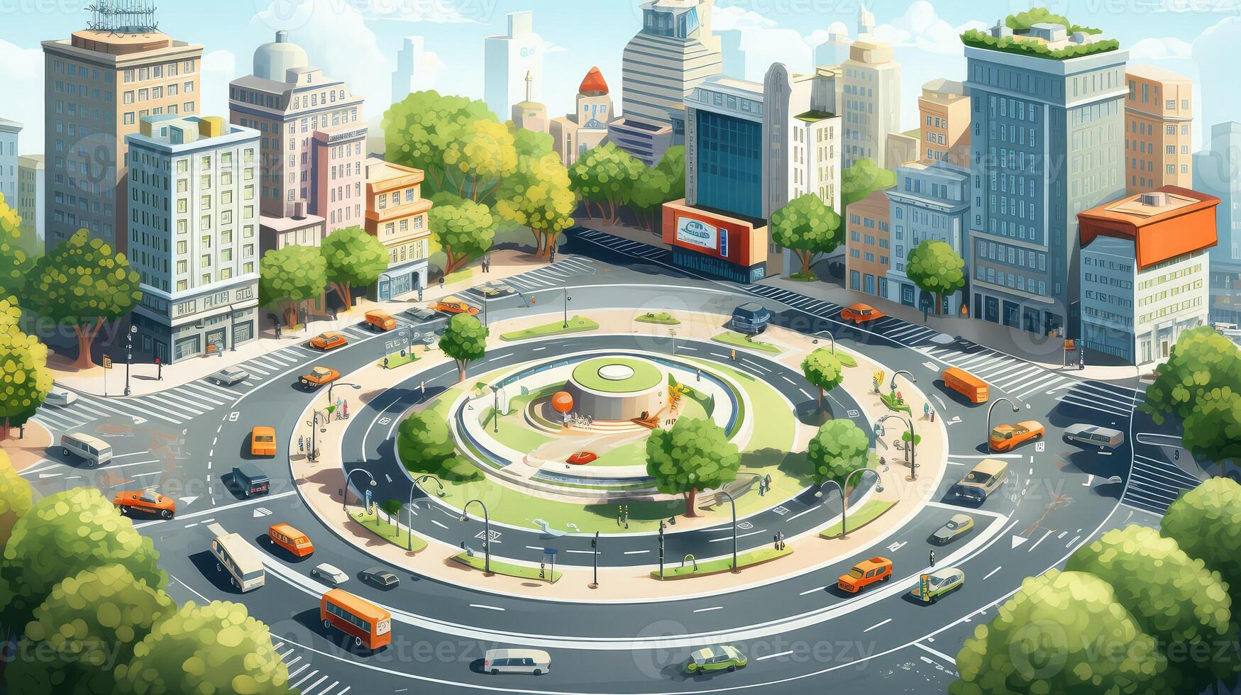 cityscape road circle photo