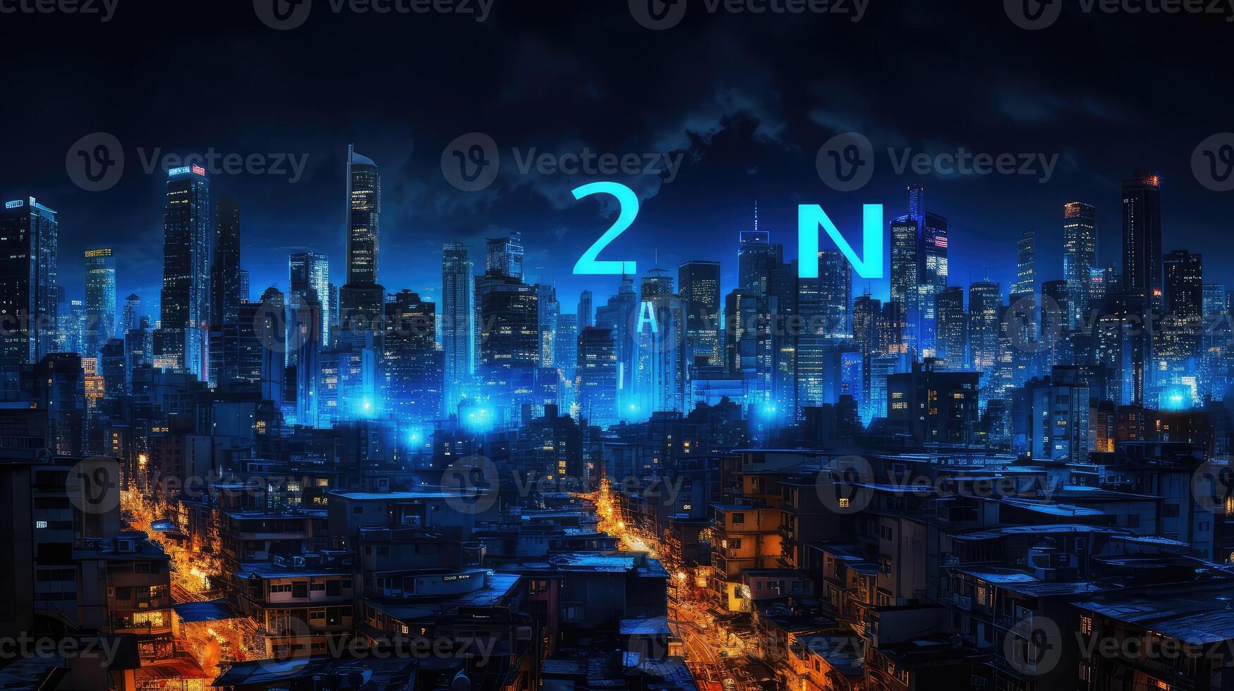 cityscape blue question marks photo