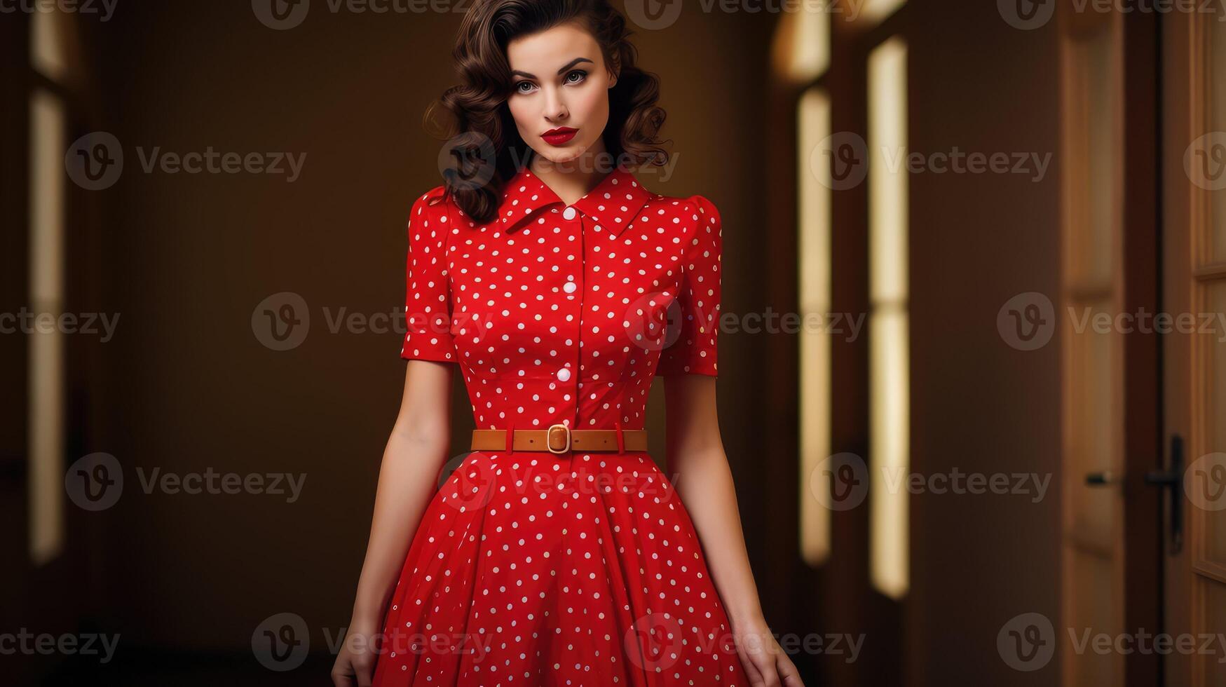 fashion red polka dot photo