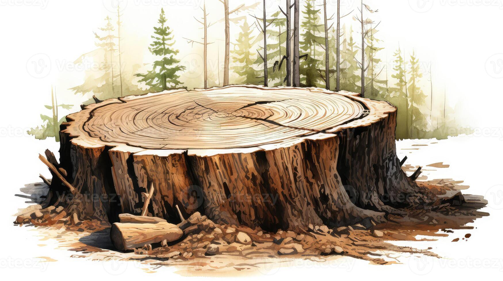forest tree stump illustration photo