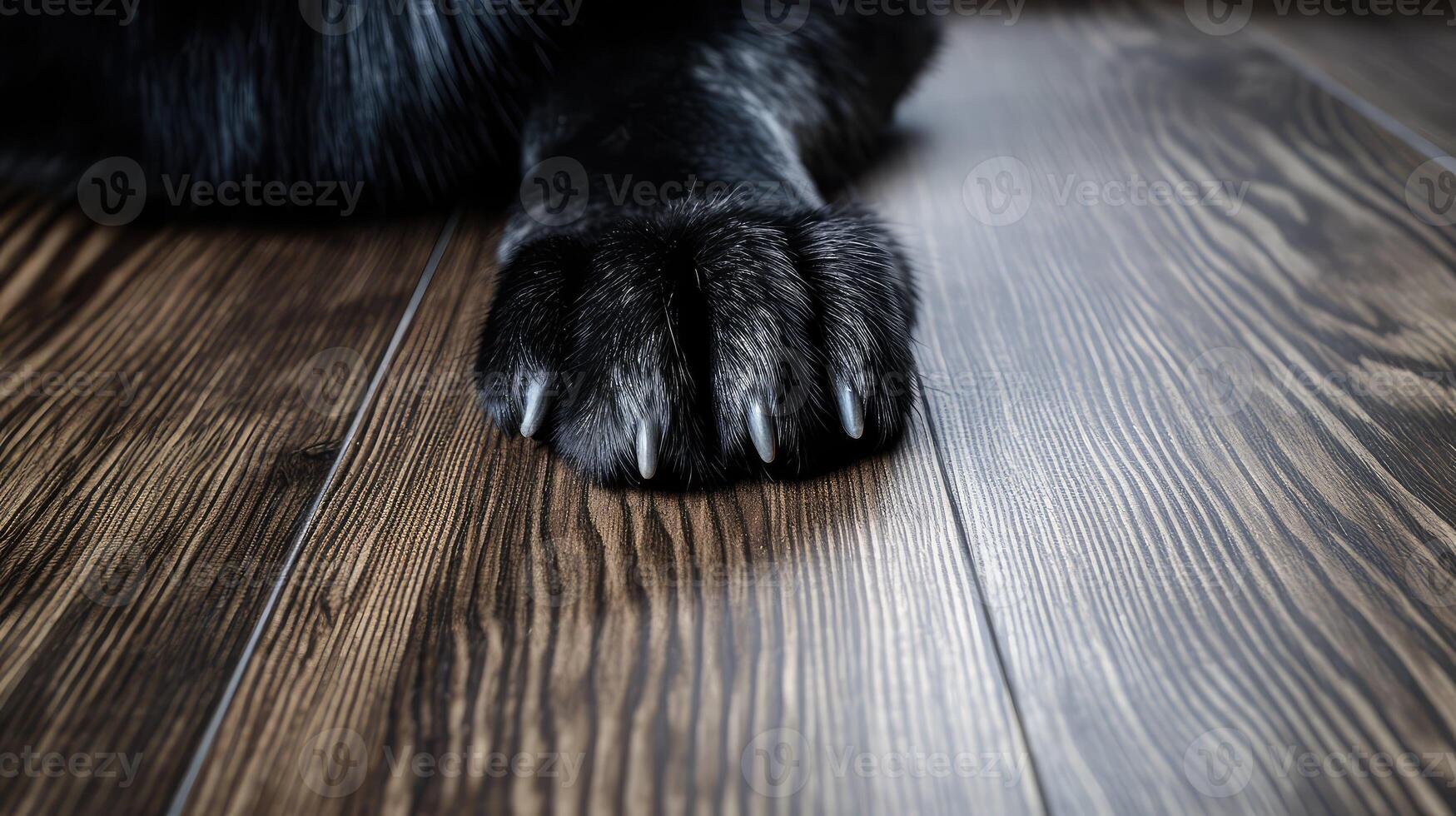 wooden black dog paws photo