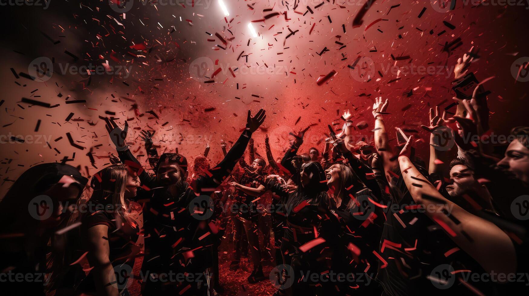 celebration red and black confetti photo