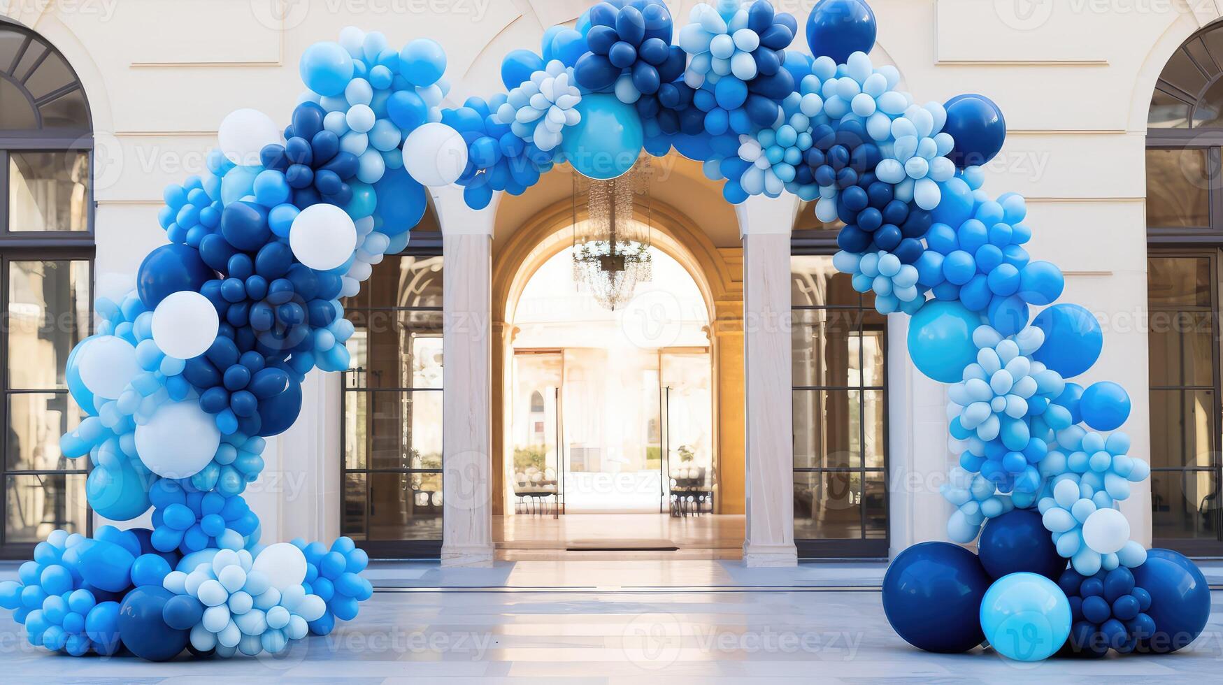 arch blue ballons photo