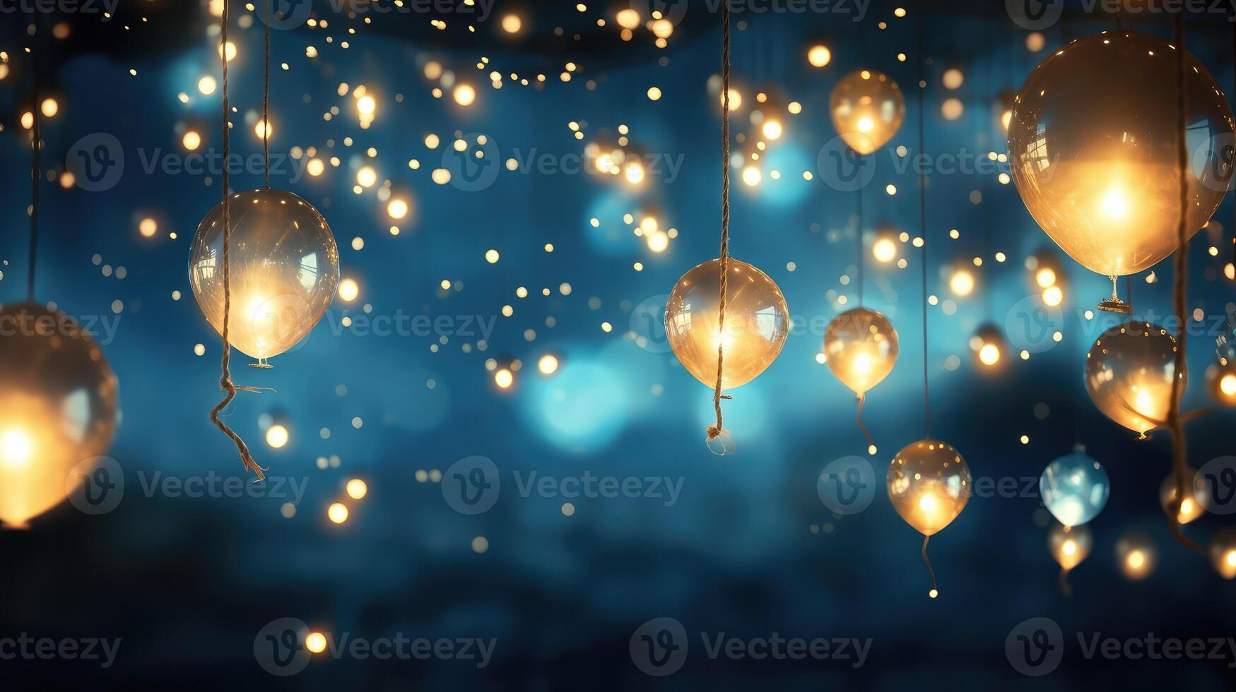 scene gold and blue balloons photo