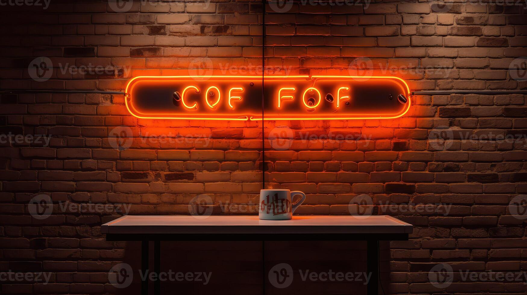 glow brick wall neon sign photo