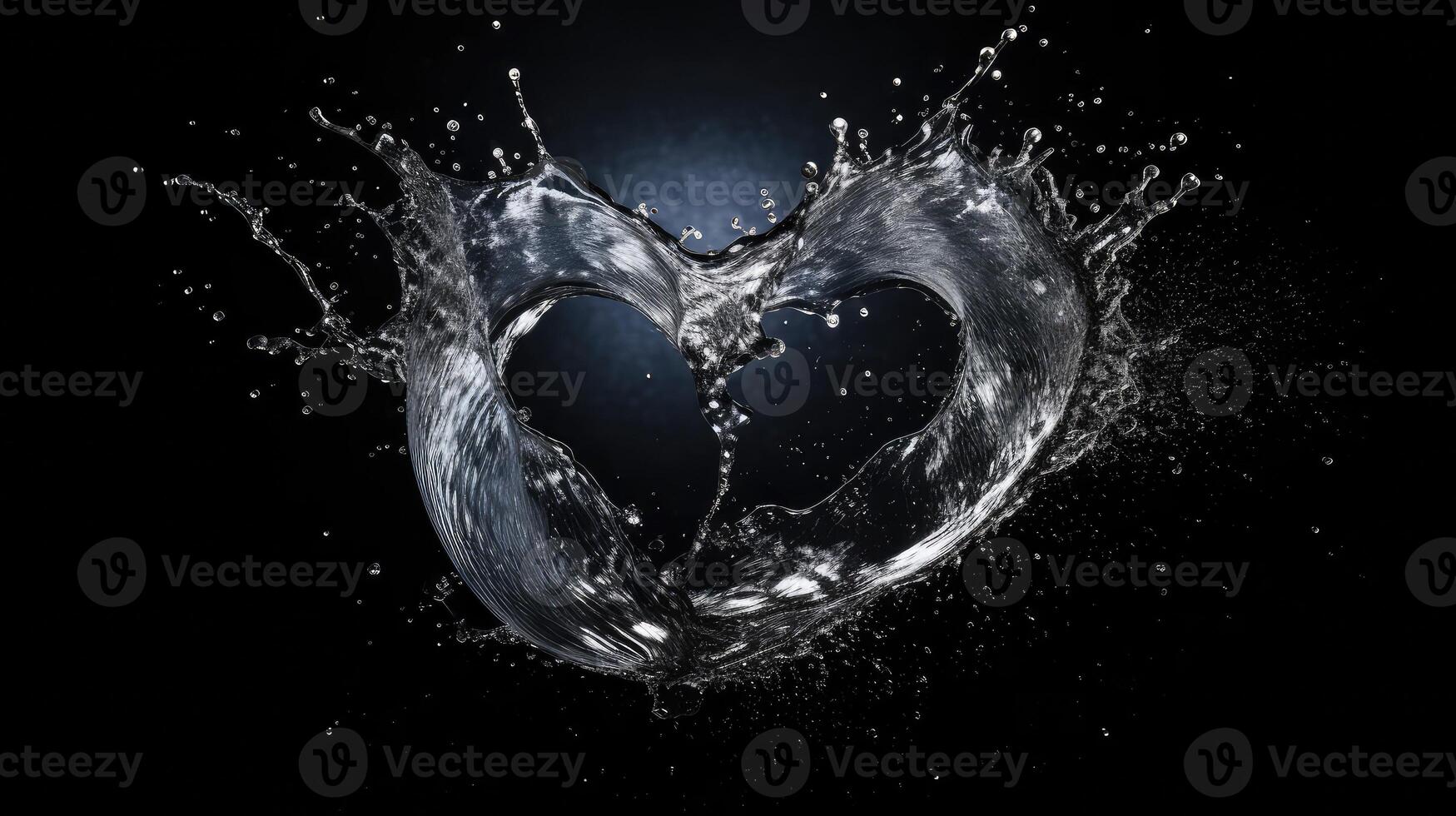 romantic water splash black photo