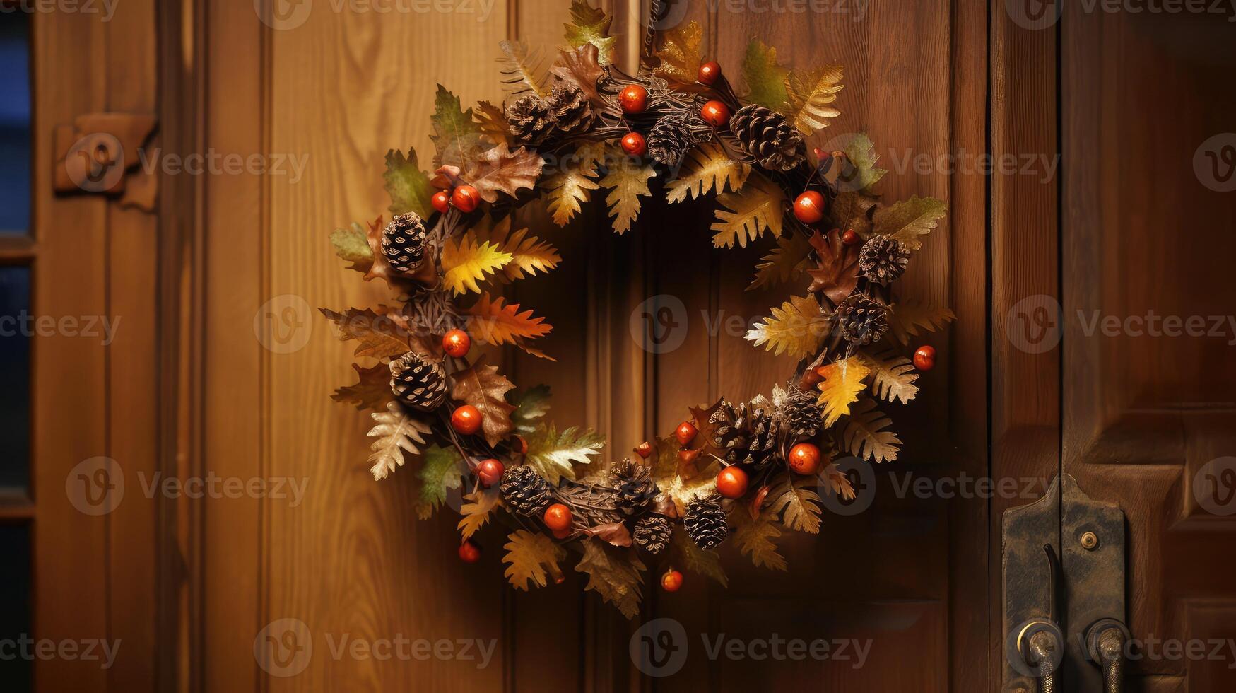 rustic oak leaf wreath photo