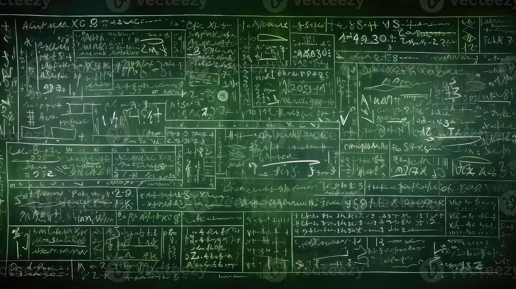 equations green blackboard photo