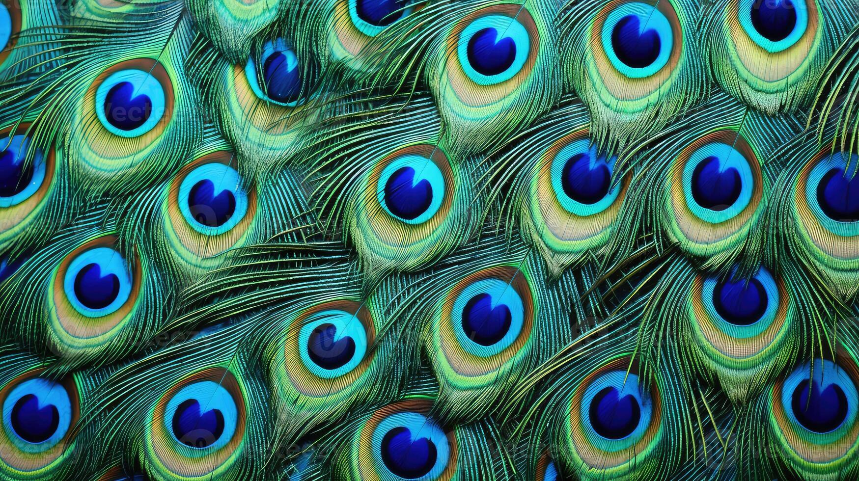 feathers blue green circles photo