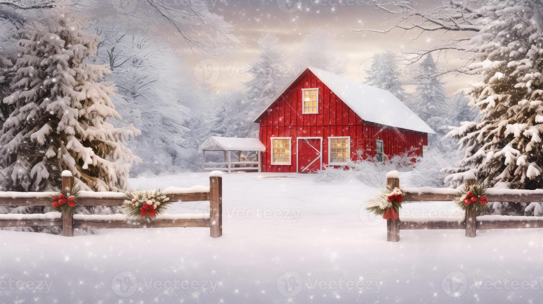 fence holiday banner red photo