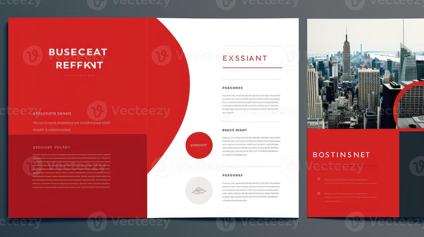 minimalist business proposal layout with red photo