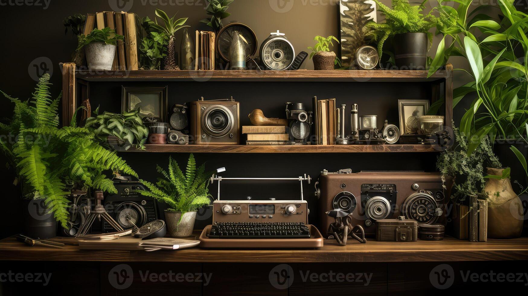 vintage wood desktop photo