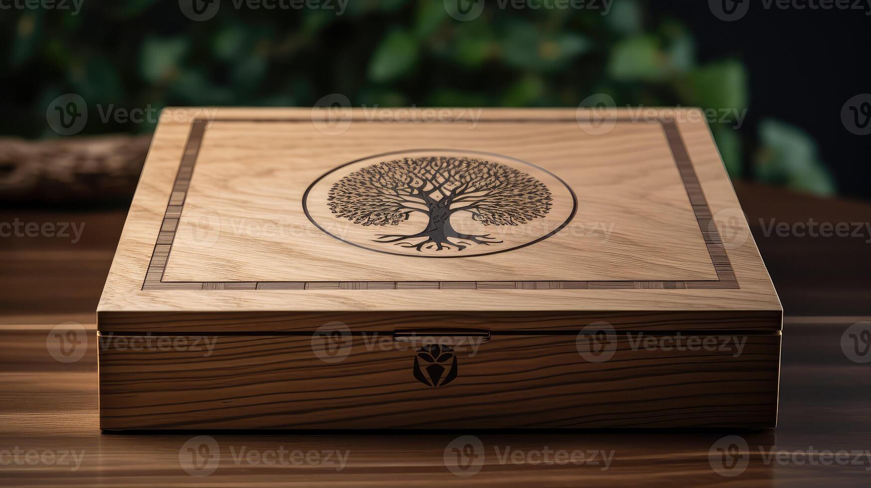 box engraved wood effect photo