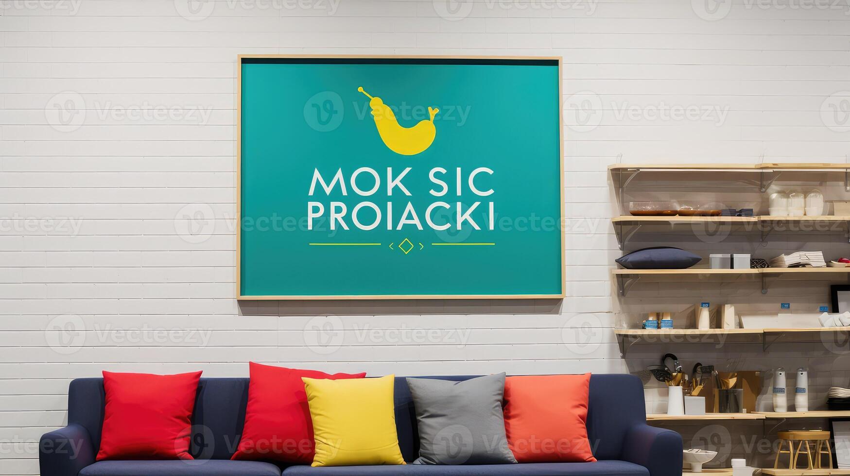 display wall sign mockup photo