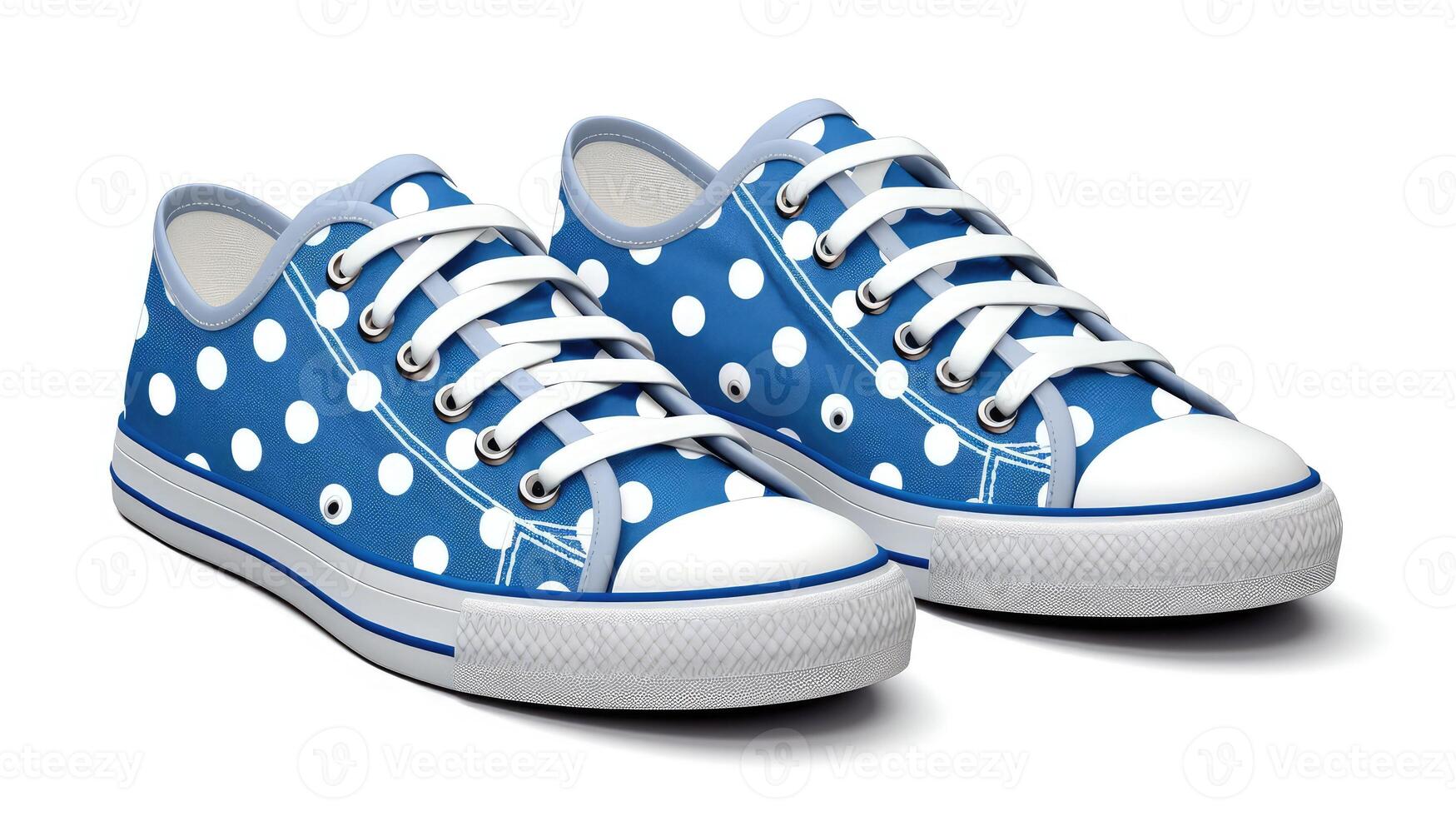 quirky blue and white polka dot photo