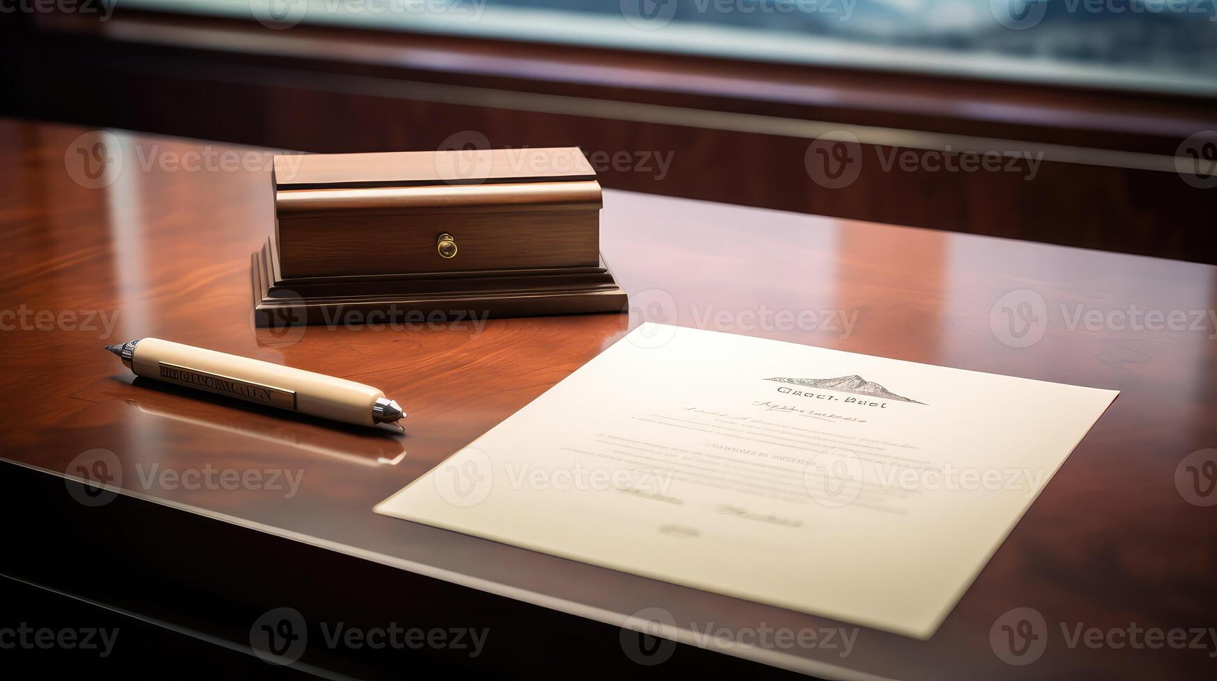 classic letterhead on desk photo