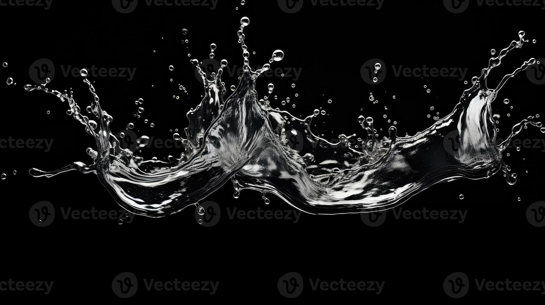 droplets water splash on black photo