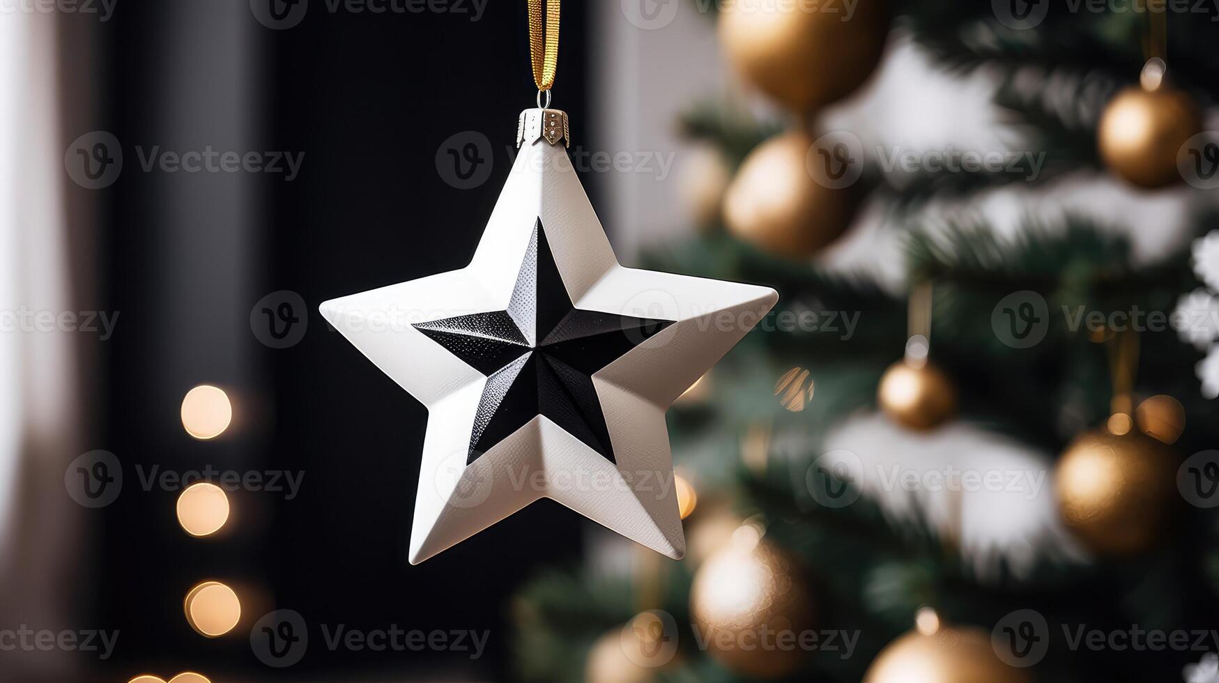 christmas black and white star photo