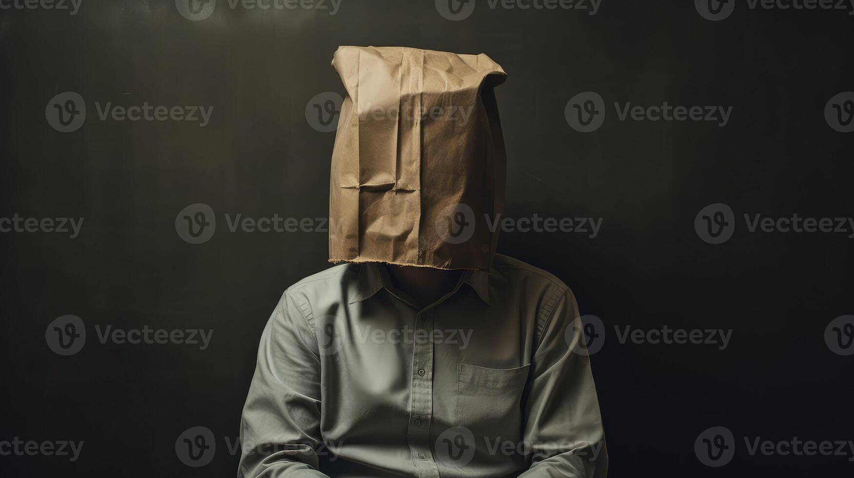 solitude paper bag over head photo