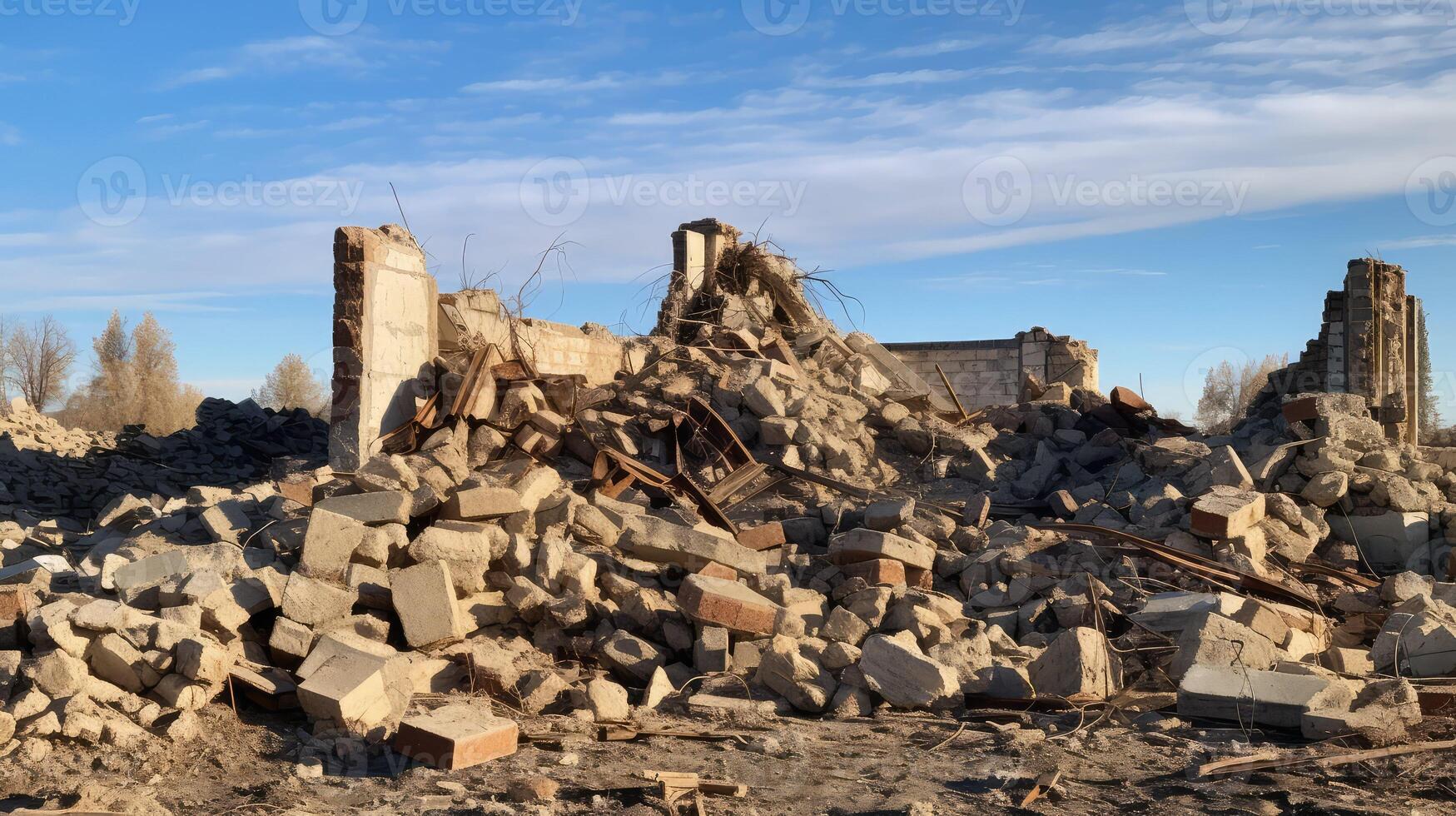 rubble fire damage wall photo