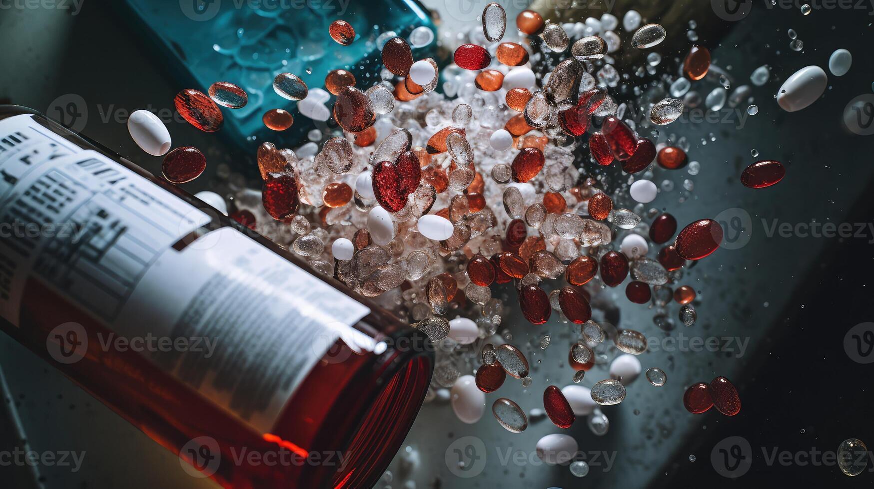 water pill bottle spilled photo