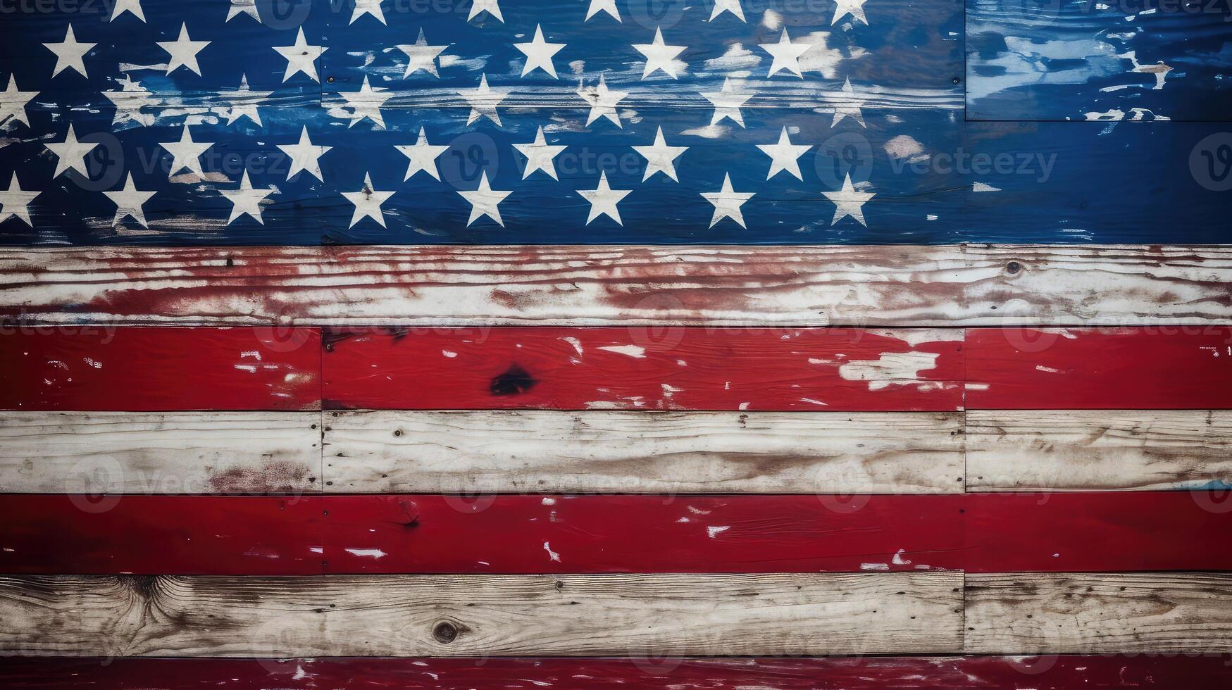 nostalgia red white and blue wood background photo