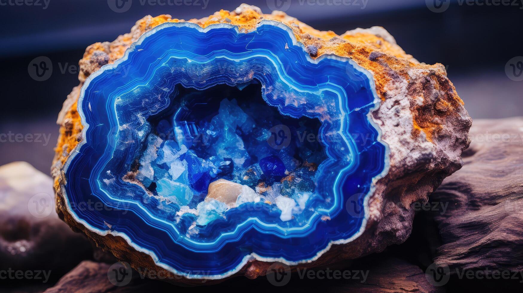 natural blue geode photo