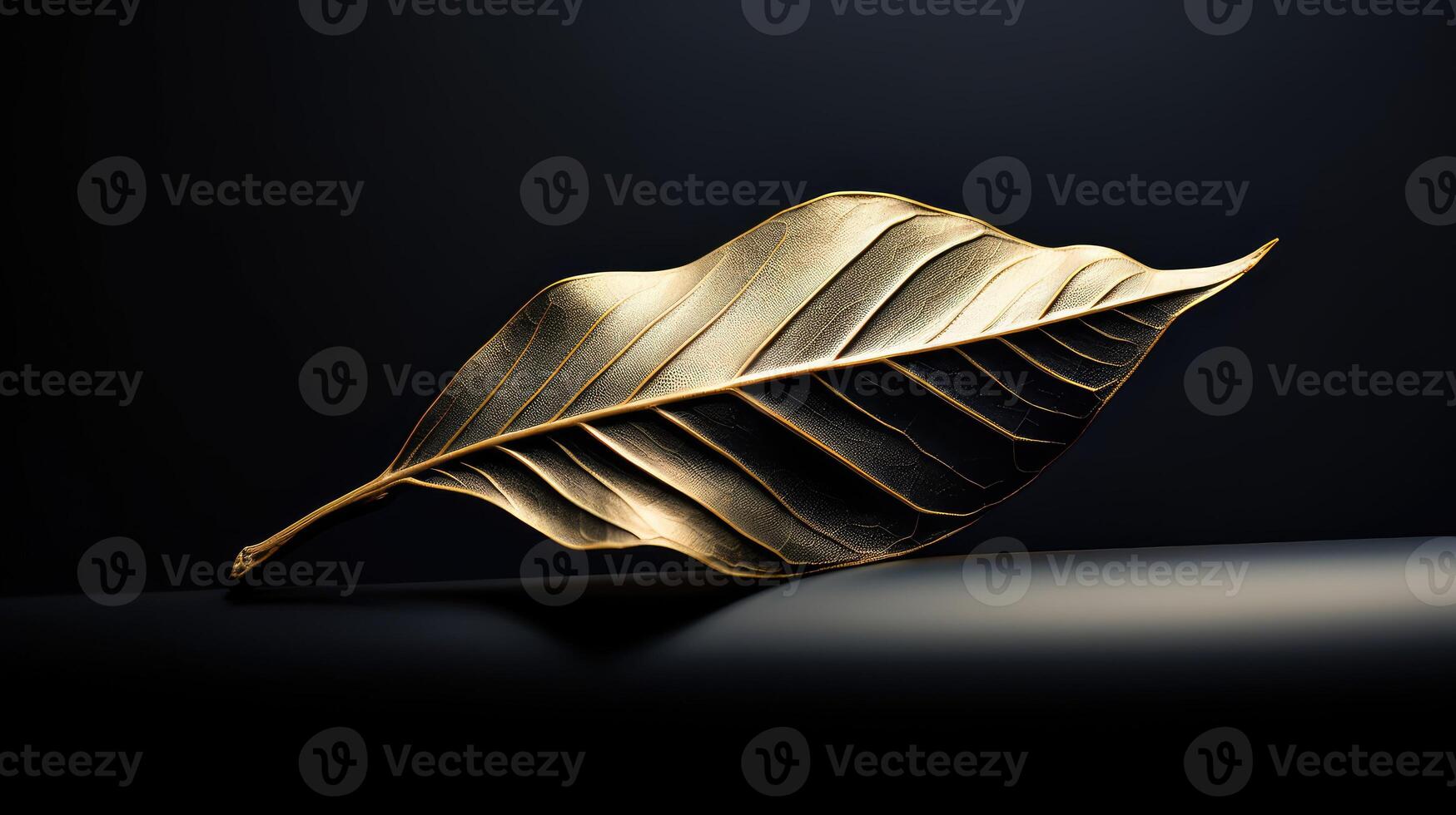 metallic black and gold leaves photo