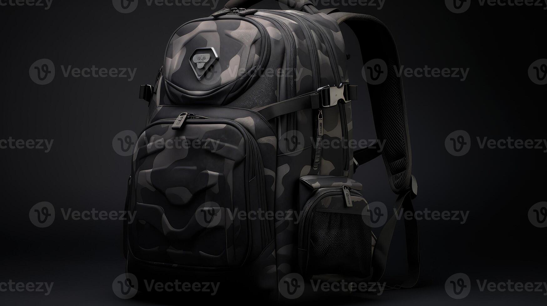 backpack black camo pattern photo