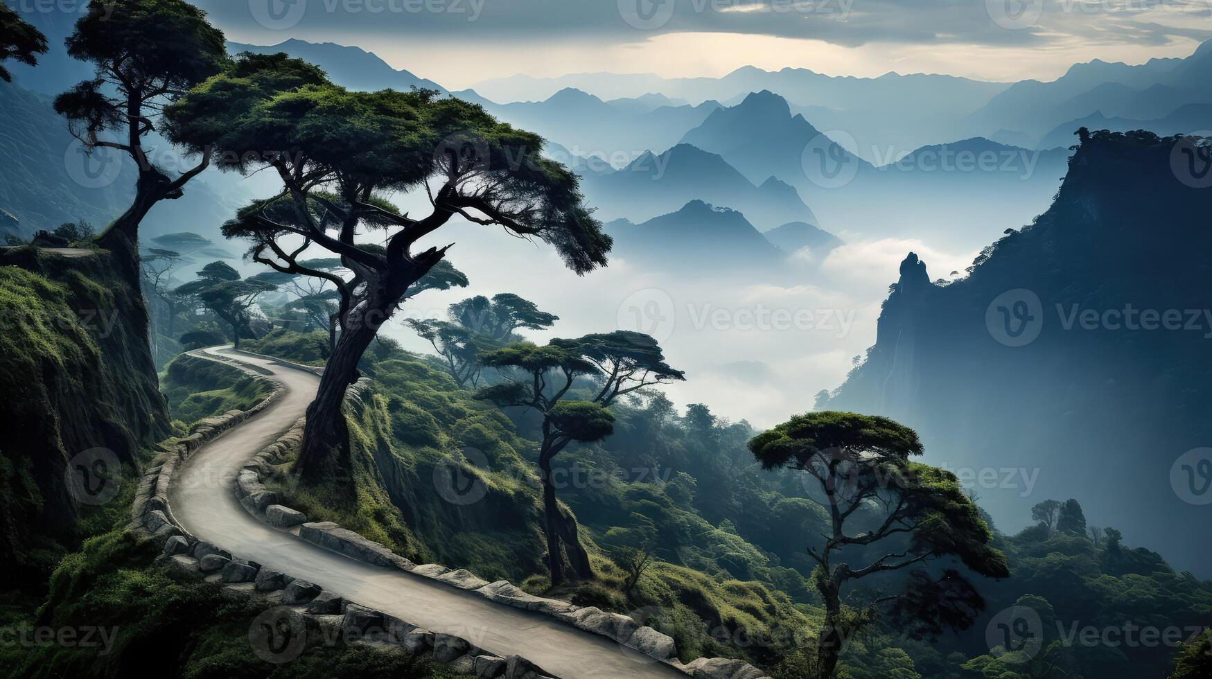 landscape tree mountain photo